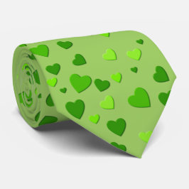 Gravata Mil corações para você com fundo verde