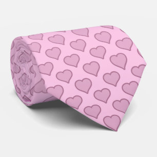 Gravata Milo Dale Pink em Corações Rosa no Pescoço dos Hom