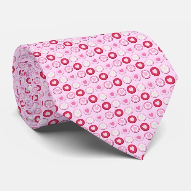 Gravata Milo Dale Pink Hearts's Namorados Necktie (Rolled)