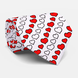 Gravata Milo Dale Red and White Hearts Men's Necktie