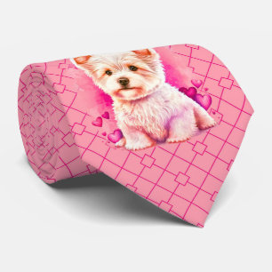 Gravata Milo Dale Rosa no Colo Rosa Puppy Love Nectie