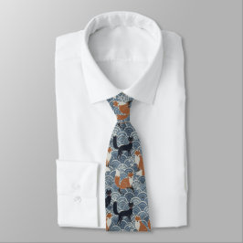 Gravata Minimal Japanese Pattern Necktie – Asanoha Wave