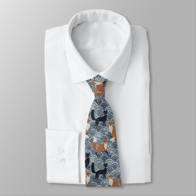 Gravata Minimal Japanese Pattern Necktie – Asanoha Wave (Amarrado)
