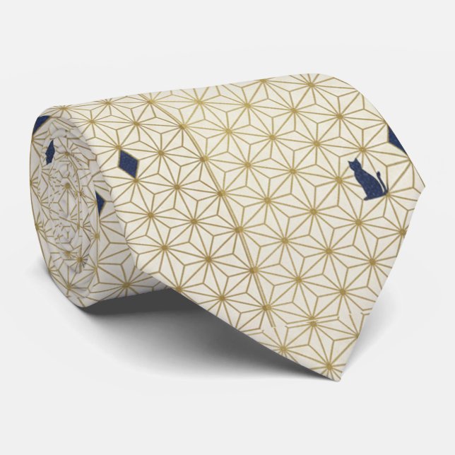 Gravata Minimalist Japanese Geometric Patterns (Rolled)