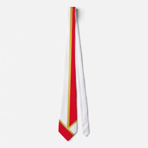 Gravata Minimalista Falso Dourado Vermelho Branco