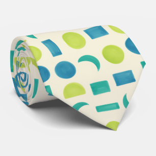Gravata Minimalista Moderno em Verde Cítrico e Azul Costei
