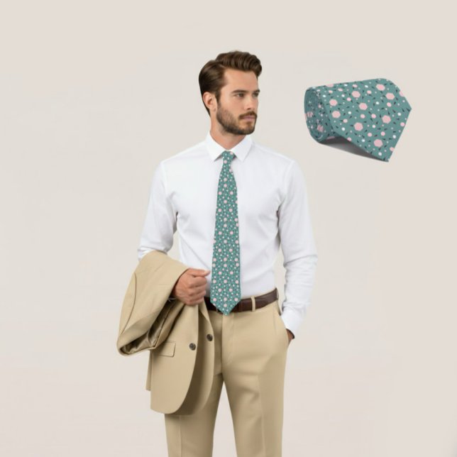 Gravata Mint Geo Hexagon & Charcoal Triangle Tie (Criador carregado)
