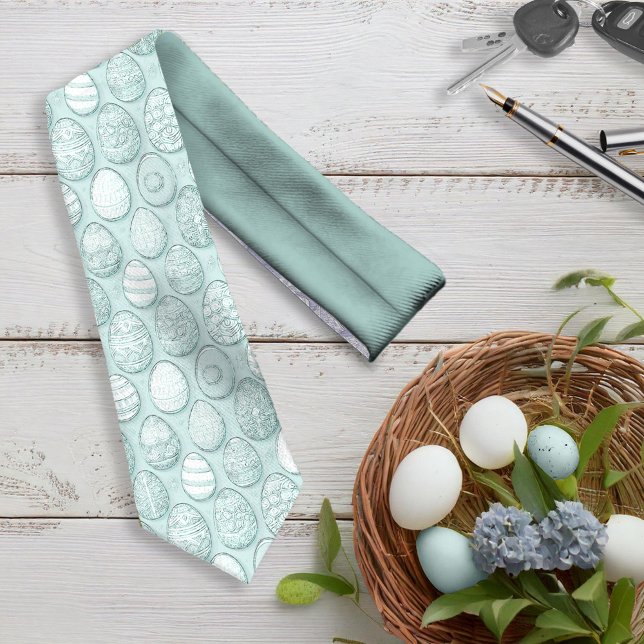 Gravata Mint. Padrão de Ovos de Páscoa decorados ID1096 (Criador carregado)