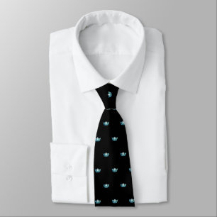 Gravata Miss América Aqua Crown & Black Men's Tie