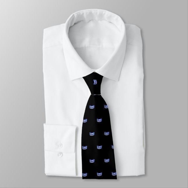 Gravata Miss EUA Blue Crown & Black Men's Tie (Amarrado)