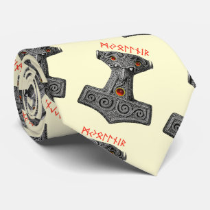 Gravata MJOLNIR Hammer de Thking Viking Mythology Ivory