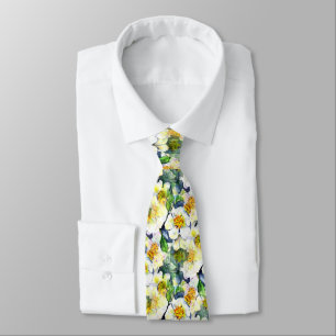 Gravata Mock Orange Seamless Floral Patterno