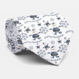 Gravata Moda de Jeans Natal Papai Noel Estampa