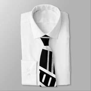 Gravata Moda de Pista Preta e Branca Inspirada