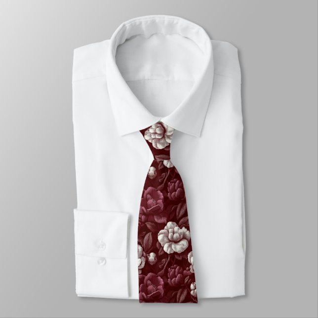 Gravata Moda Masculina Artística Gardenias (Amarrado)