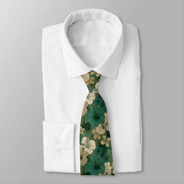 Gravata Moda Masculina Colorida Flor Tropical (Amarrado)