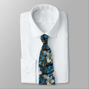 Gravata Moda Masculina Única Flor de Lírios