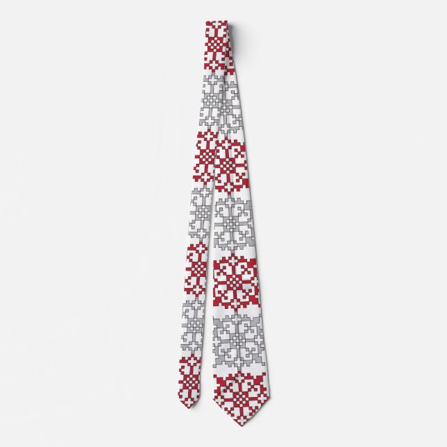 Gravata Modelo geométrico I do sinal SUN letão tradicional (Verso)