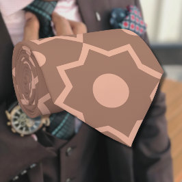 Gravata Modern Mocha Mousse Forma Geométrica Rosa Dusty