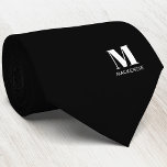 Gravata Modern Monogram Initial Crest Personalized Black<br><div class="desc">Stand out from the crowd with this unique modern monogram initial name personalized crest design.  Minimalist and understated,  ideal for the man or woman who has everything!</div>