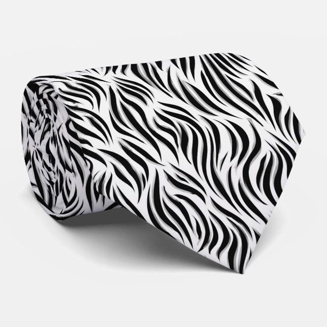 Gravata Modern Zebra Stripe Pattern (Rolled)