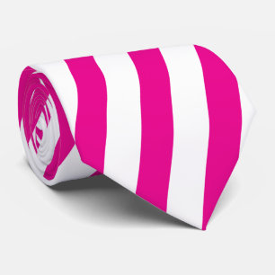 Gravata Moderna com Listras Diagonais Rosa e Branc