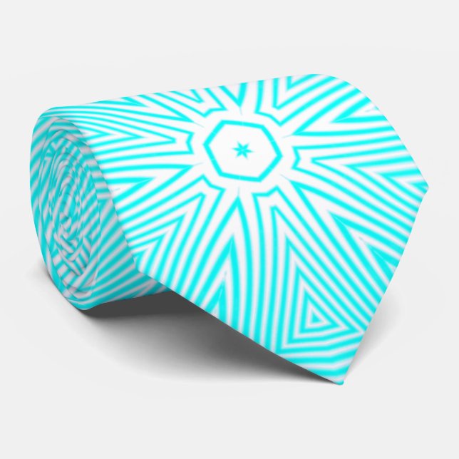 Gravata MODERNO BRANCO LUZ TEAL VERDE FOFO Rmdesignflo55 (Rolled)