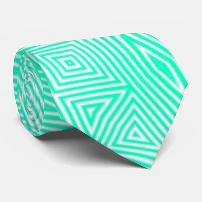 GRAVATA MODERNO BRANCO VERDE CORTE DE PESCOÇO (Rolled)