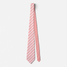 Gravata Moderno padrão de listras rosa e branco chique