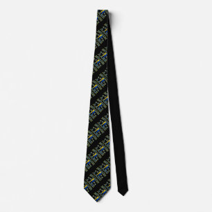 Gravata Molon Labe Spartan Warrior Yellow Blue Decor