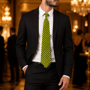 Gravata Monarca Zulu   Luxo Africano Preto e Amarelo