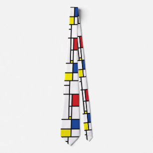 Gravata Mondrian Minimalist Geometric De Stijl Modern Art