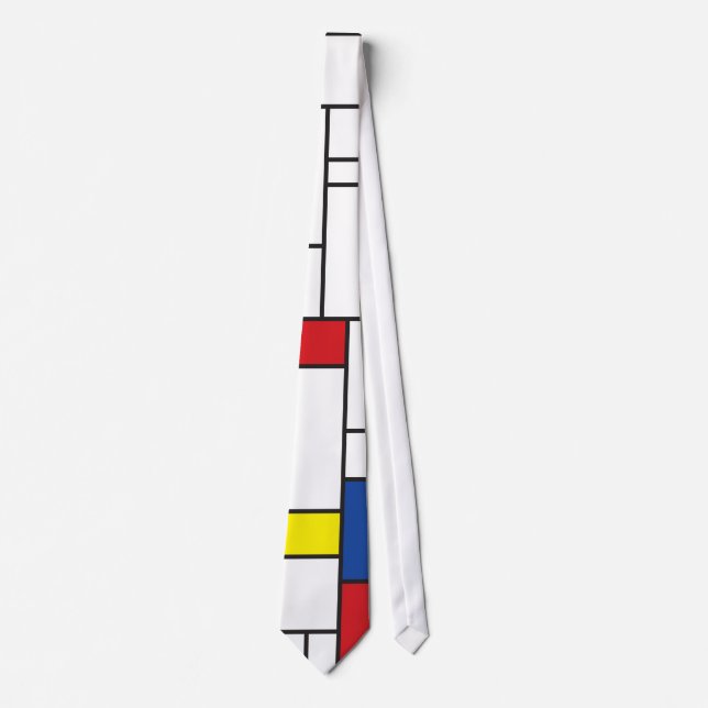 Gravata Mondrian Minimalist Geométrico De Stijl Modern Art (Frente)