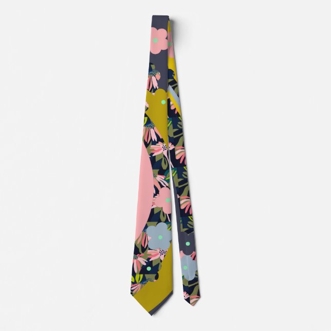 Gravata Monjii art floral Tie (Frente)