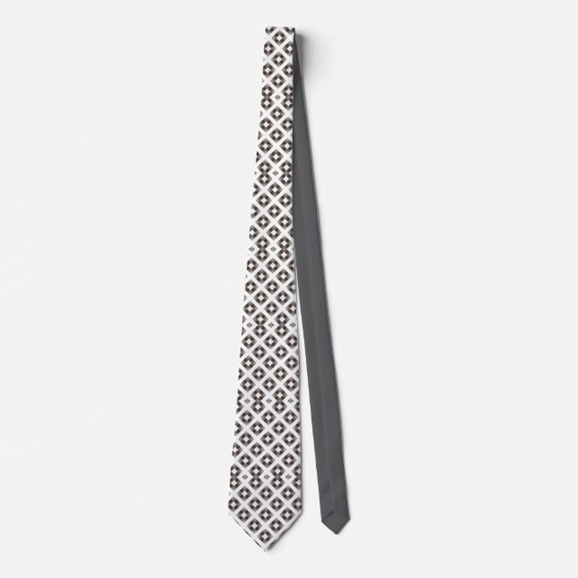 Gravata Monocromática com Estampa de Diamante (Frente)