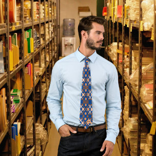 Gravata Monograma Aztec Padrão Geométrico Tribal