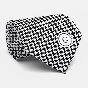 Gravata Monograma branco preto elegante do teste padrão d