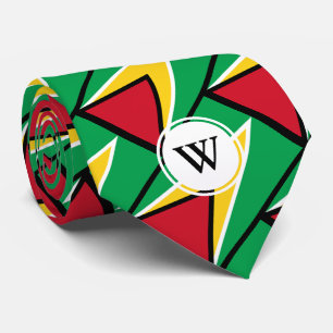 Gravata Monograma da Escritura de FLAG da Na moda GUYANA