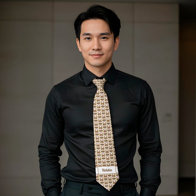 Gravata Monograma de Cachorro Boxer (Criador carregado)