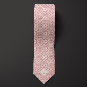 Gravata Monograma de inspiração botânica rosa