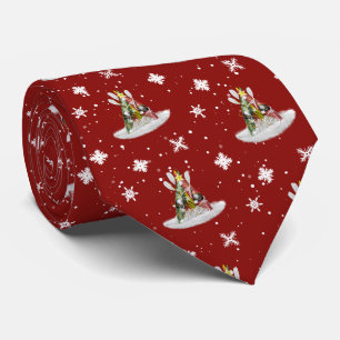 Gravata Monograma do padrão da árvore de Natal Kayak