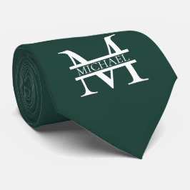 Gravata Monograma e nome Elegante Emerald Verde Personaliz