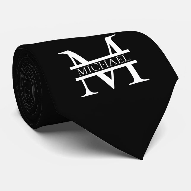 Gravata Monograma e Nome Elegante Personalizado (Rolled)