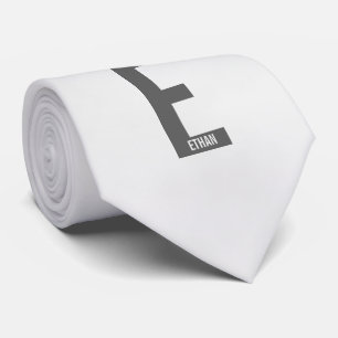 Gravata Monograma e Nome Personalizados em Negrito Moderno