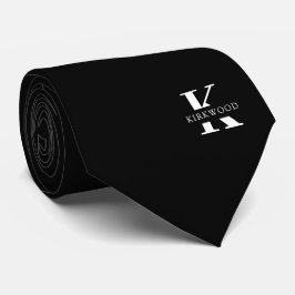 Gravata Monograma Elegante | Preto branco