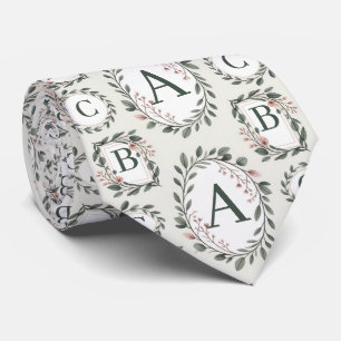 Gravata Monograma Floral Personalizado