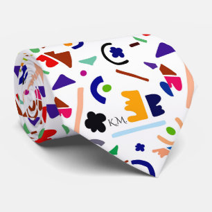 Gravata Monograma Geométrico Moderno de Reprodução Flamboy