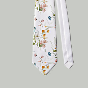 Gravata Monograma impresso em Arte Floral Estática Colorid