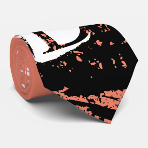 Gravata Monograma moderno com coral inicial de salmão "d"