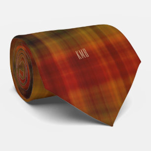 Gravata Monograma Moderno de Xadrez de outono Necktie